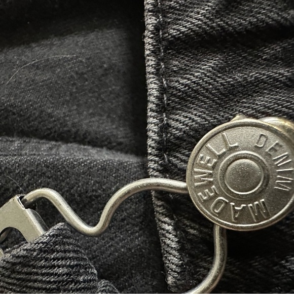 Madewell Women's Straight Leg Black Denim Overalls Size Medium - Picture 11 of 11